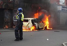 Ausschreitungen nach Messerangriff auf Kinder in Southport - Owen Humphreys/PA Wire/dpa