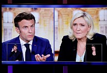 Bei der zweiten Runde der franz&ouml;sischen Pr&auml;sidentschaftswahl treten der proeurop&auml;ische Mitte-Politiker und Amtsinhaber Macron und die rechtsnationale Le Pen gegeneinander an. - Ludovic Marin/AFP/dpa