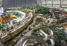 Blick auf die Rutschen und Palmen des Tropical Island - Patrick Pleul/dpa-Zentralbild/dpa