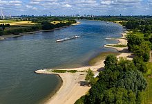 Ein Strandabschnitt am Rhein. - Christoph Reichwein/dpa