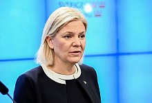 Magdalena Andersson nachdem sie ihren formellen R&uuml;cktritt eingereicht hat. - Tim Aro/TT News Agency/AP/dpa