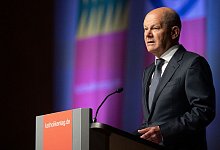 Bundeskanzler Olaf Scholz beim Katholikentag in Stuttgart. - Marijan Murat/dpa