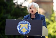 US-Finanzministerin Janet Yellen beantwortet Fragen von Journalisten bei einer G7-Konferenz auf dem Petersberg bei Bonn. - Federico Gambarini/dpa