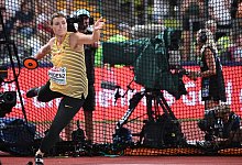 Holt Silber im Diskuswurf: Kristin Pudenz in Aktion. - Sven Hoppe/dpa