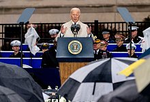 US-Pr&auml;sident Joe Biden spricht w&auml;hrend einer Zeremonie im Pentagon zu Ehren und zum Gedenken an die Opfer der Terroranschl&auml;ge vom 11. September 2001. - Andrew Harnik/AP/dpa