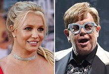 US-Popstar Britney Spears (l.) und der britische Musiker Elton John. - Kay Blake/ZUMA Wire/dpa