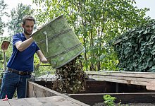 Mann entsorgt Pflanzenreste auf dem Kompost - Christin Klose/dpa-tmn