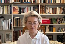 Von der Leyen im Homeoffice - -/EU Kommission/dpa