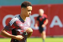 Abschlusstraining des FC Bayern auf dem Trainingsgelände: Jamal Musiala in Aktion. - Mladen Lackovic/dpa