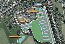 Neubaugebiet Stiftsland - Grafik: Stadt Lemgo/Benjamin Möller; Luftbild: Land NRW (2019)