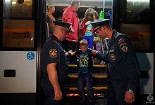 Ukraine-Krieg - Provisorische Unterkunft bei Moskau - Uncredited/Russian Emergency Ministry Press Service/AP/dpa