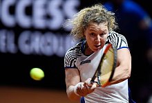 Unterlag der Tschechin Katerina Siniakova mit 1:6, 5:7: Anna-Lena Friedsam. - Thomas Kienzle/AFP-Pool/dpa/Archivbild