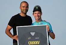 Mark Cavendish und Basketball-Legende Tony Parker - Jerome Delay/AP
