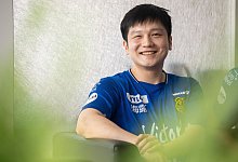 Tischtennis - Fan Zhendong in Saarbrücken - Harald Tittel/dpa
