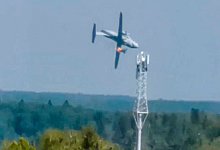 Milit&auml;rflugzeug bei Test abgest&uuml;rzt - Foto: Dmitry Ovchinnikov/Dmitry Ovchinnikov/AP/dpa