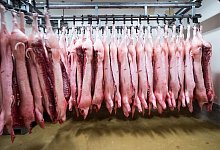 Schweinehälften - Christian Charisius/dpa