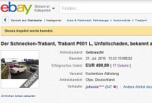Die Auktion ist beendet, knapp 491 Euro war Trabi Erna einem Bieter wert. - Screenshot: NW