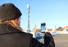 Sendemast am Ostertor - Foto: Alexandra Schaller/Montage: Oliver Wendtland