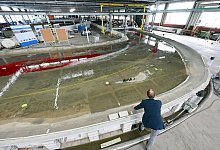 Das Modell des &laquo;Jungferngrundes&raquo; in der Bundesanstalt f&uuml;r Wasserbau (BAW). - Uli Deck/dpa