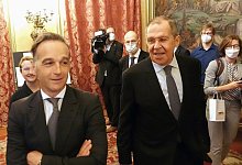 Au&szlig;enminister Maas in Moskau - Michael Fischer/dpa