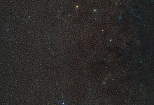 Himmelsregion um Schwarzes Loch - D. De Martin./ESO/Digitized Sky Survey 2./dpa