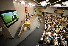 Wjatscheslaw Wolodin, Sprecher der Staatsduma, des russischen Unterhauses, spricht in der russischen Staatsduma. - Alexander Zemlianichenko/AP/dpa