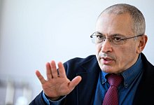 Der russische Regimekritiker Michail Chodorkowski &auml;u&szlig;ert sich bei einem Pressegespr&auml;ch in Berlin zum Krieg Russlands gegen die Ukraine. - Bernd von Jutrczenka/dpa
