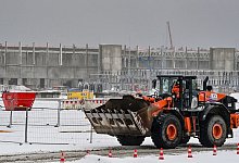 Tesla-Baustelle in Gr&uuml;nheide - Foto: Patrick Pleul/dpa-Zentralbild/dpa