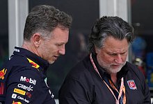 Horner und Formel-1-Bewerber Andretti (r) - Wilfredo Lee/AP/dpa/Archivbild