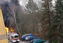 Beim Brand eines Gefahrguttransporters wurde niemand verletzt. - Leserfoto: Friederike Bewig