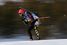 Biathlet Benedikt Doll wurde im Massenstart Achter. - Hendrik Schmidt/dpa