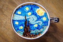 "Latte Art" - der Cappuccino wird zum Kunstwerk - Daniel Karmann/dpa