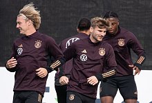 Hat sich einen grippalen Infekt zugezogen: Julian Brandt beim Training auf dem DFB-Campus. - Sebastian Gollnow/dpa