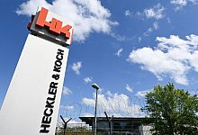 Logo von Heckler und Koch - Bernd Wei&szlig;brod/dpa