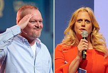 Stefan Raab und Barbara Sch&ouml;neberger - Foto: Matthias Balk/Annette Riedl/dpa