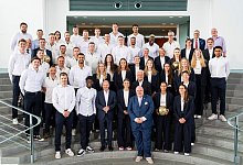 Scholz trifft Basketball-Nationalmannschaften im Kanzleramt - Guido Bergmann/Presse- und Informationsamtes der Bundesregierung (BPA)/dpa