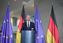 Bundeskanzler Scholz gibt Pressestatement - Kay Nietfeld/dpa