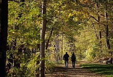 Passanten gehen bei strahlender Herbstsonne spazieren - Carsten Koall/dpa/dpa-tmn