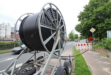Breitbandausbau D&ouml;rentrup Kabelrolle - Archivfoto: Jens Rademacher