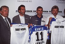 DSC Arminia Bielefeld v li G Weber E Middendorp S Kuntz und R Lamm 08 96 pp Fußball Presseko - imago/teutopress