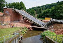 Talbrücke im Odenwald gesprengt - Uwe Anspach/dpa