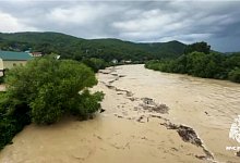 Unwetter kam es in der Region Krasnodar - -/Russian Emergencies Ministry/dpa