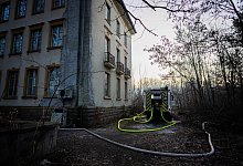 Brand auf Bogensee-Areal in Wandlitz - Christoph Soeder/dpa