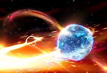 Schwarzes Loch frisst Neutronenstern - Foto: Carl Knox/OzGrav ARC/ANU College of Science