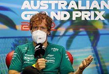 Aston-Martin-Pilot Sebastian Vettel beantwortet Fragen w&auml;hrend der Fahrer-Pressekonferenz in Melbourne. - Asanka Brendon Ratnayake/AP/dpa