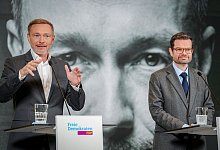 FDP-Chef Lindner und sein designierter Generalsekret&auml;r Buschmann - Kay Nietfeld/dpa