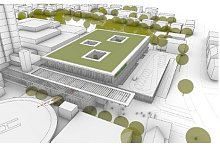 So soll die neue Notaufnahme und Intensivmedizin mit der Empfangshalle aussehen. - Klinikum Mitte