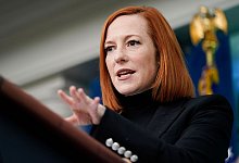 Jen Psaki spricht w&auml;hrend eines Pressebriefings im Wei&szlig;en Haus. Die Biden-Sprecherin ist erneut positiv auf das Coronavirus getestet worden. - Carolyn Kaster/AP/dpa