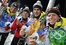 Deutsche Biathlon-Staffel von Sotschi 2014 - Kay Nietfeld/dpa