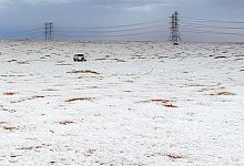 Schnee in Saudi-Arabien - STR/AP/dpa